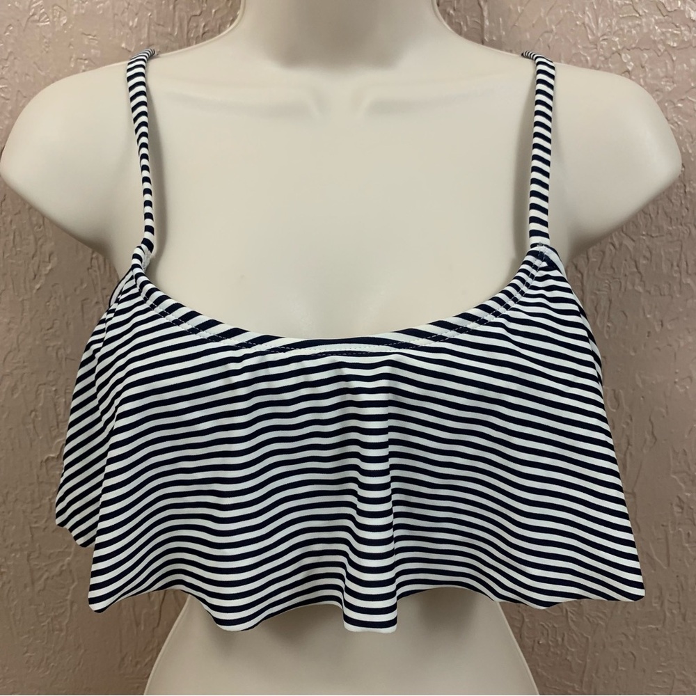 Xhilaration Stripe Flounced Ruffle Bikini Top